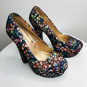 SHI BY JOURNEY TWISTED BLACK PLATFORMS Size 8.5  Rack1